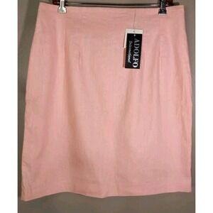 ADOLFO International Women‎ Pink Linen Blend Lined Skirt Size 16